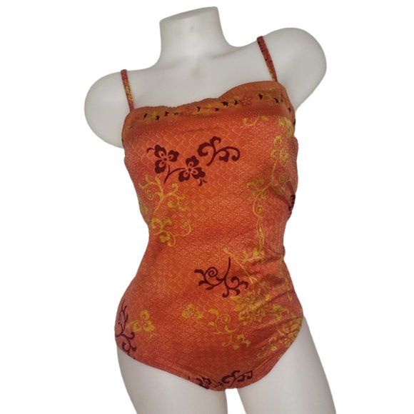 GOTTEX SWIMWEAR COPPER & GOLD ONE PIECE SWIMSUIT SIZE 16 - Picture 9 of 9